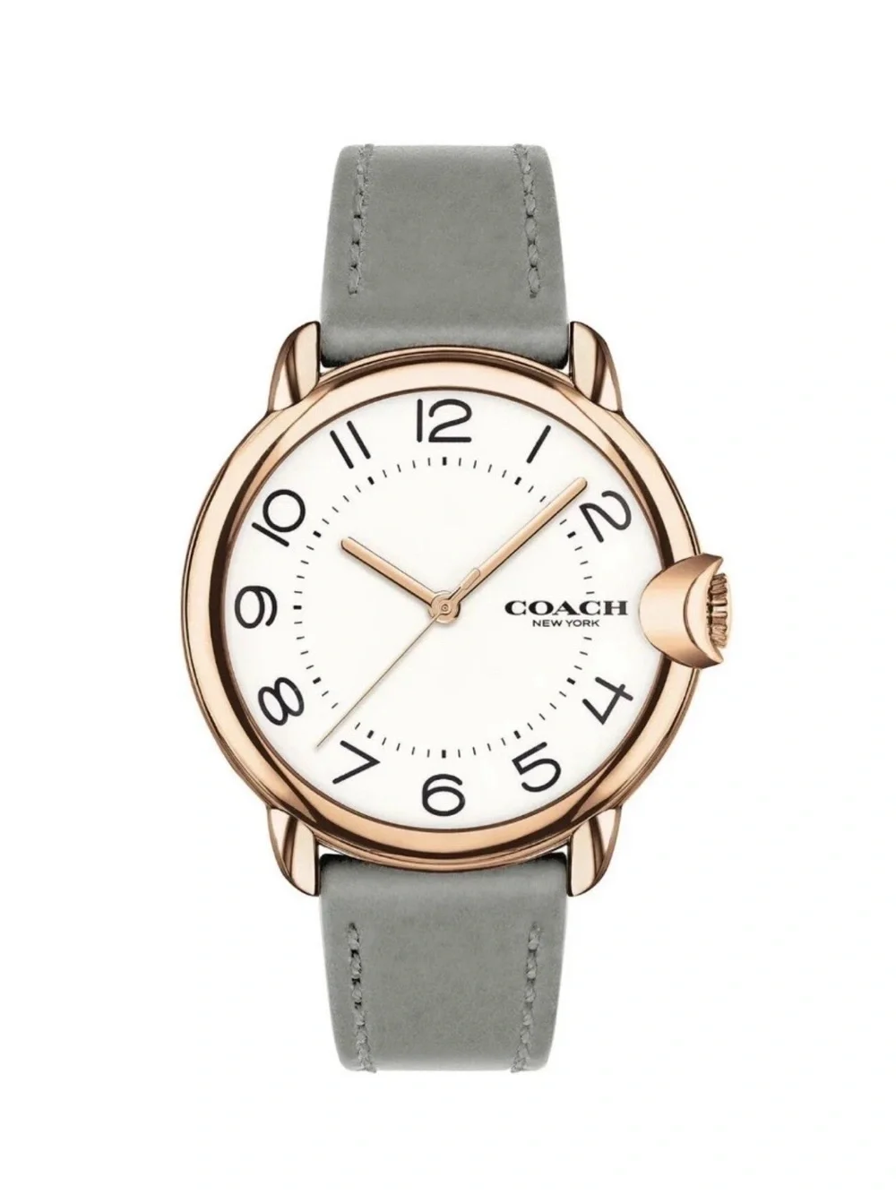 New Coach Arden Women’s White Dial Gray Leather Strap Watch 14503611